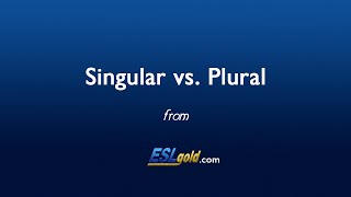 check-my-english.com Singular vs. Plural Video